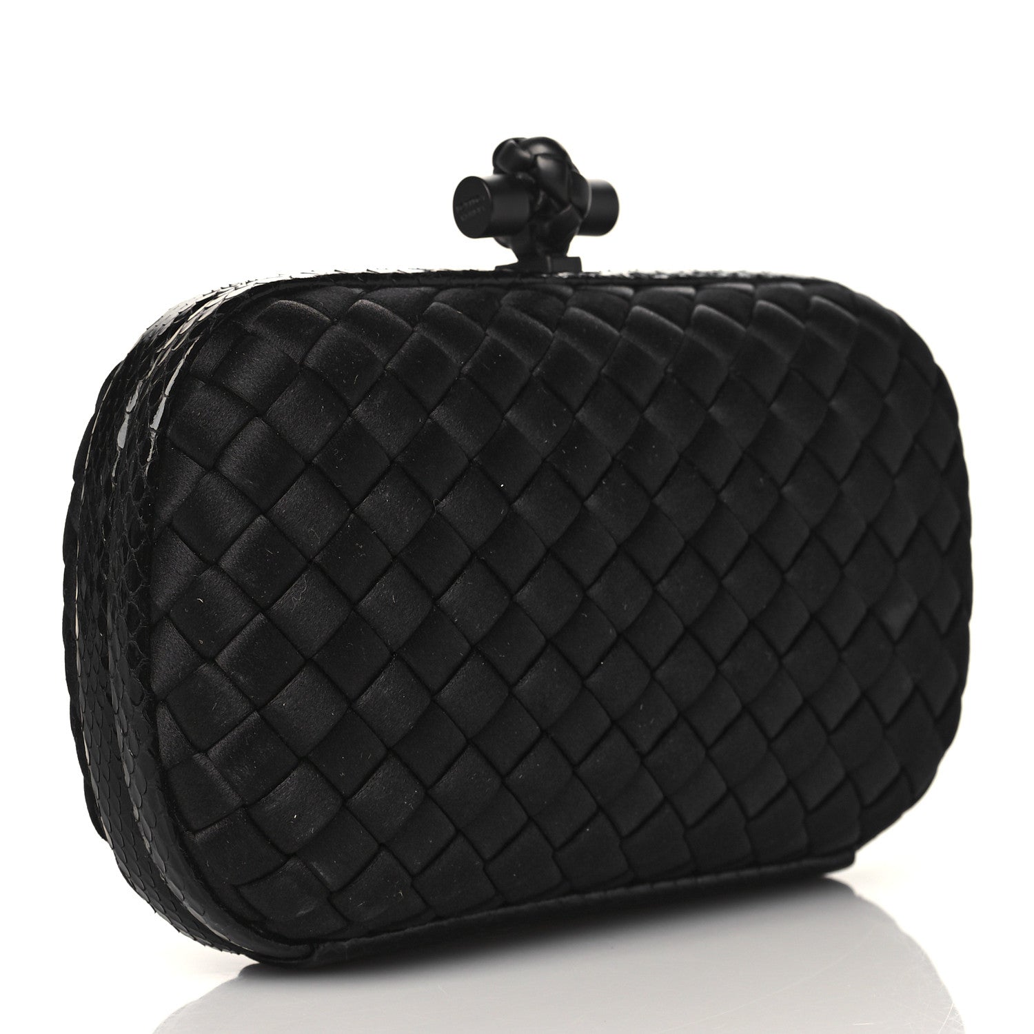 Bottega Veneta Satin Intreccio Impero Ayers Knot Clutch Black 3 of 10