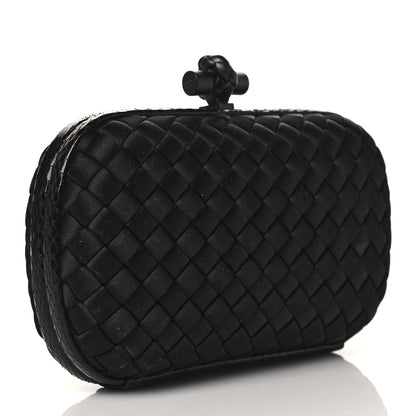 Bottega Veneta Satin Intreccio Impero Ayers Knot Clutch Black 3 of 10