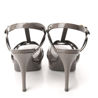Saint Laurent Patent Tribute 75 Platform Sandals 40.5 Fog 5 of 10