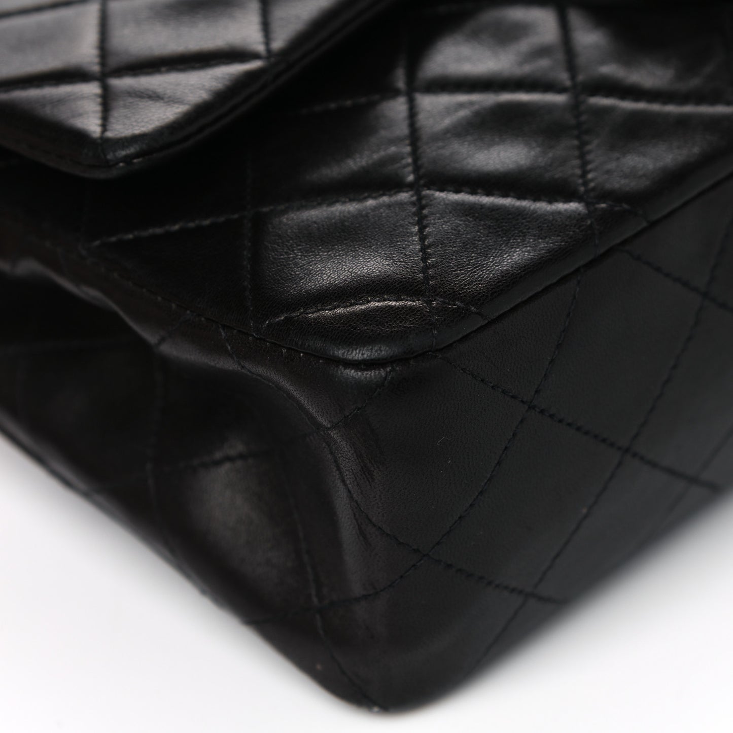 Lambskin Quilted Small Double Flap Black