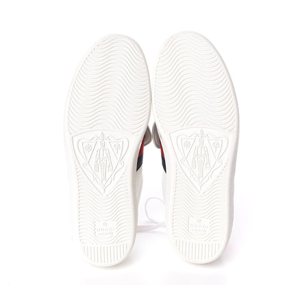 Gucci Calfskin Ayers Web Blind for Love Embroidered Mens Ace Sneakers 5.5 White 5 of 9