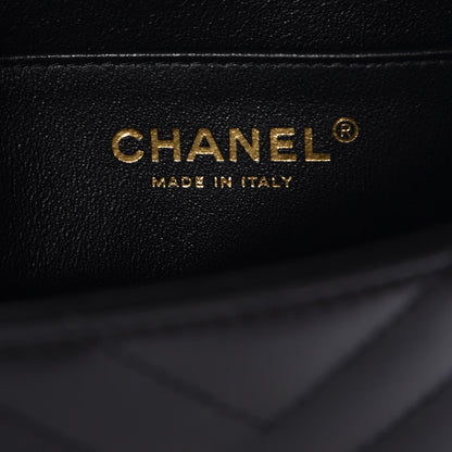 Chanel Lambskin Chevron Quilted Mini Rectangular Flap Black 6 of 8