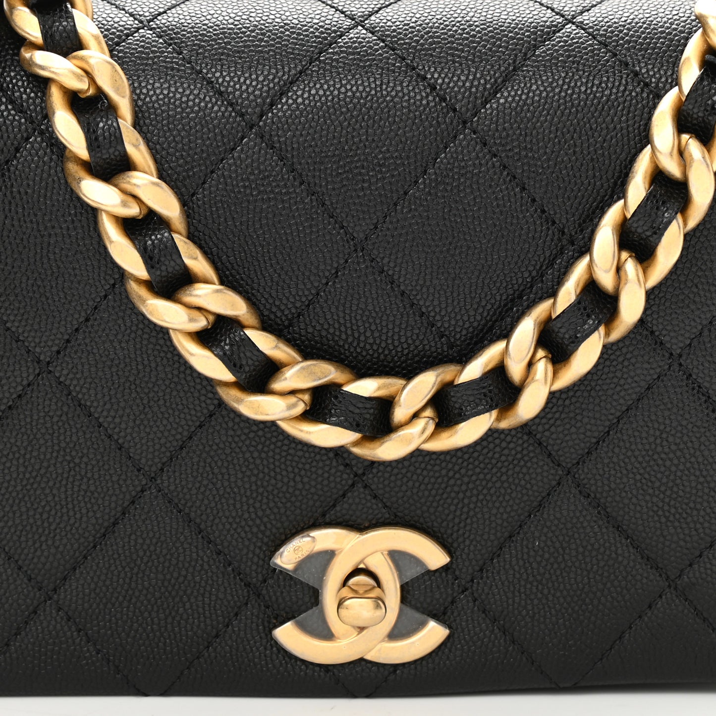 Caviar Quilted Small Fashion Therapy Flap Bag Black