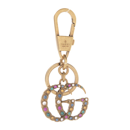 Gucci Metal Interlocking GG Crystal Key Charm Gold 1 of 4