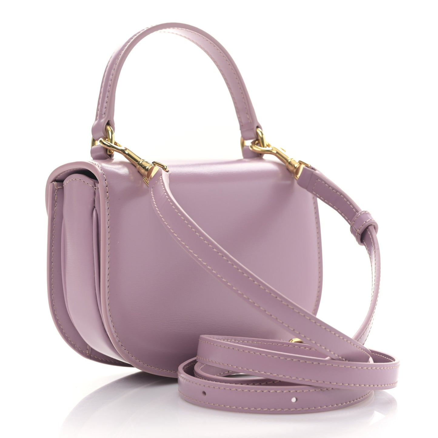 Shiny Calfskin Triomphe Mini Besace Clea Petal