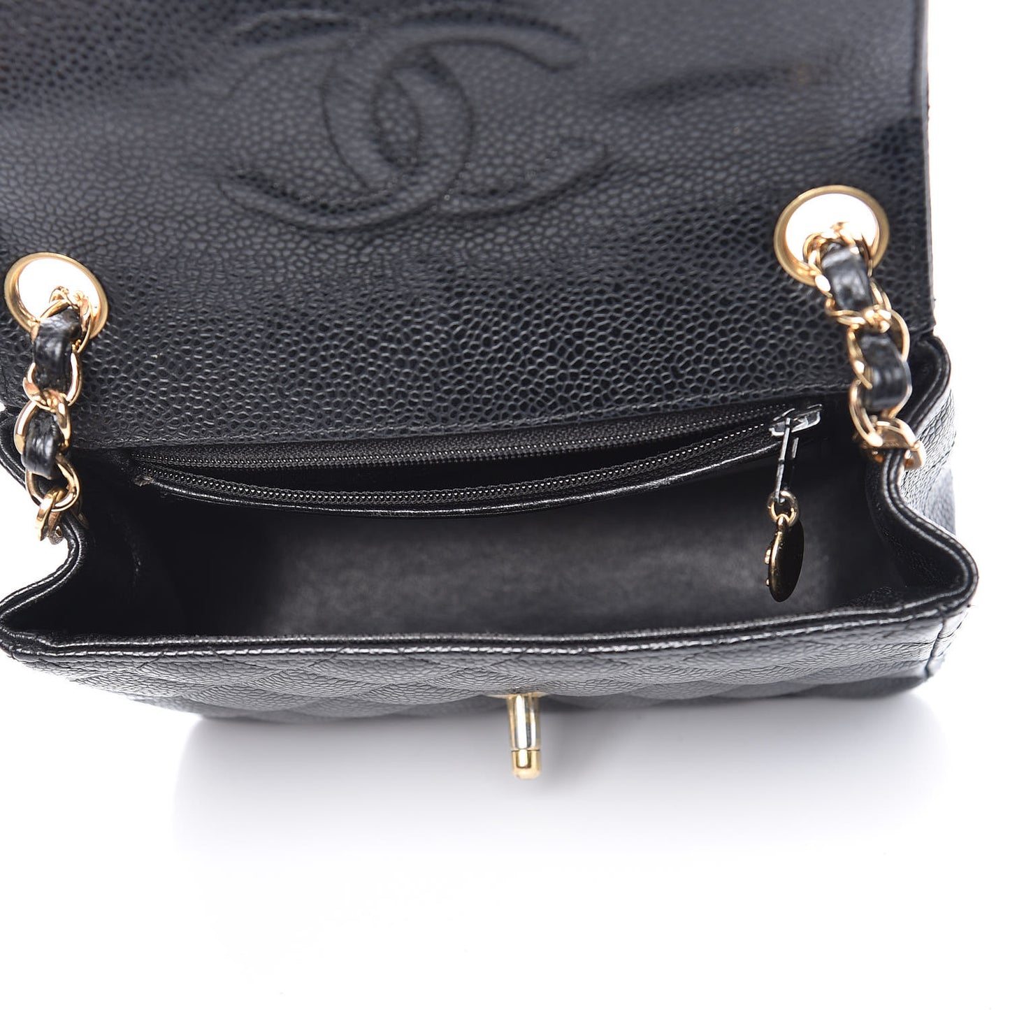 Caviar Quilted Mini Square Flap Black