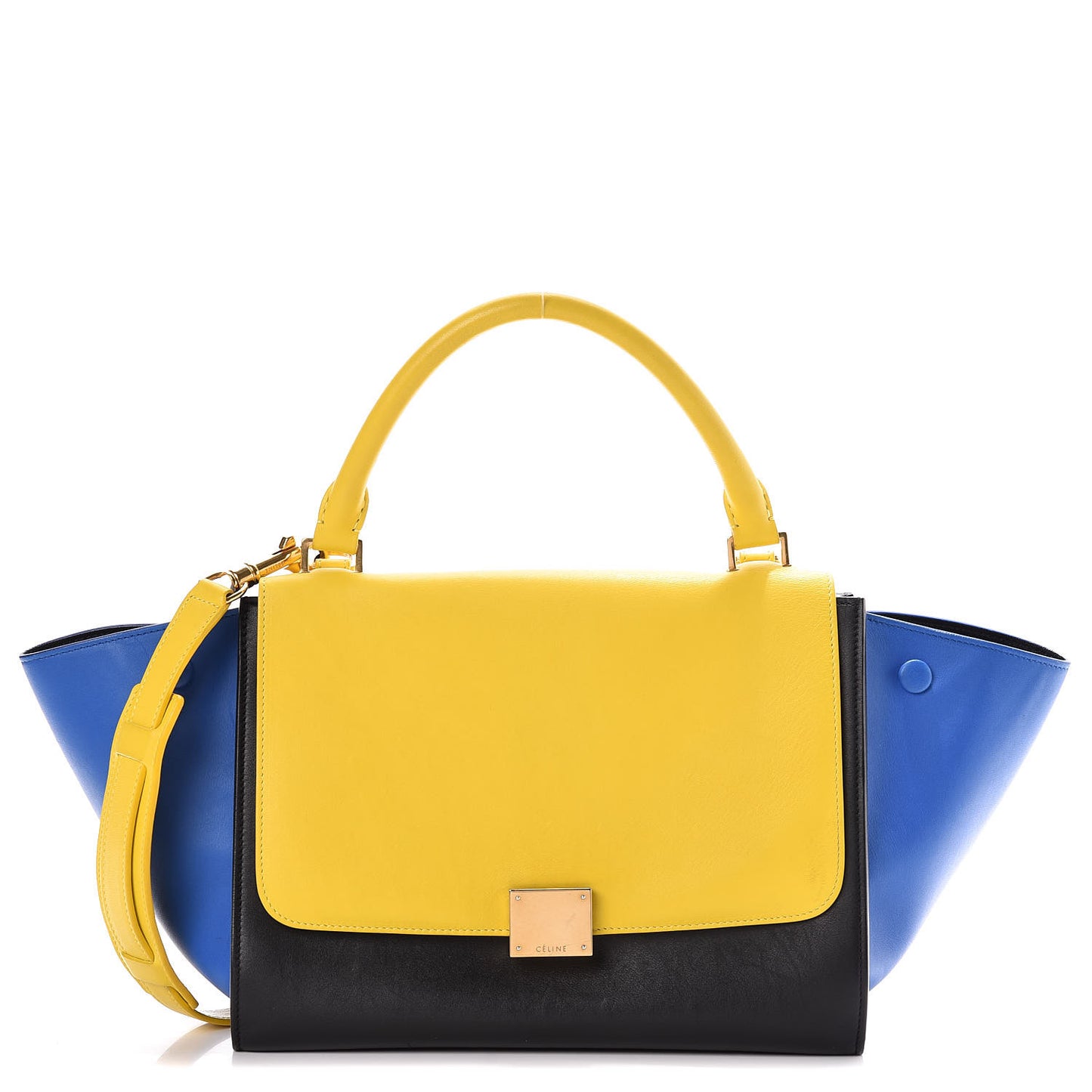 Smooth Calfskin Tri-color Small Trapeze Sunflower