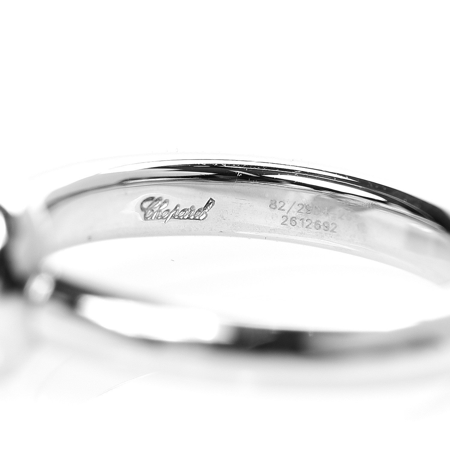 Chopard 18K White Gold Diamond Happy Diamonds Icons Ring 50 5.25 4 of 4