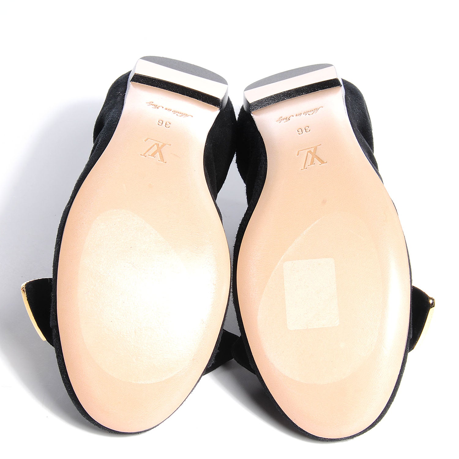 Louis Vuitton Suede Amulet Flat Ballerina Black 36 5 of 8