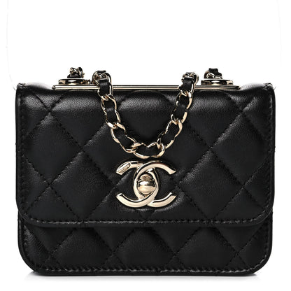 Chanel Lambskin Quilted Trendy CC Card Holder On Chain Black 1 of 10