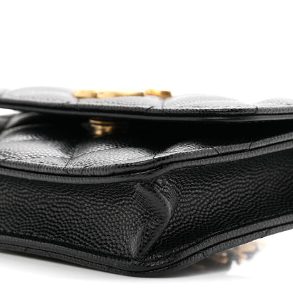 Chanel Caviar Quilted Belt Bag With Charms On Chain Black 11 of 11