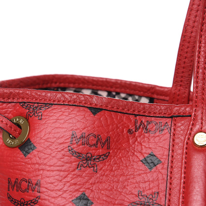 MCM Visetos Medium Liz Reversible Shopper Tote Ruby Red 16 of 21