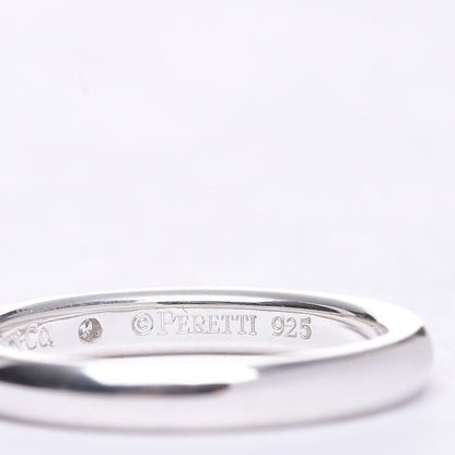 Tiffany Sterling Silver Diamond Elsa Peretti Band Ring 50 5.5 5 of 6