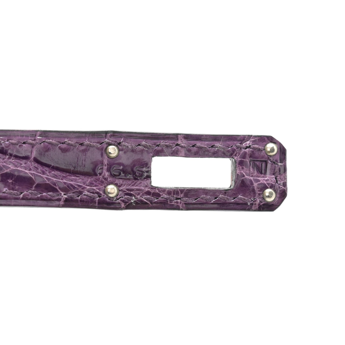 Shiny Niloticus Crocodile Kelly Pochette Amethyste