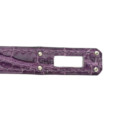 Hermes Shiny Niloticus Crocodile Kelly Pochette Amethyste 7 of 10