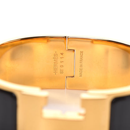 Hermes Enamel Wide Clic Clac H Bracelet PM Black 4 of 5