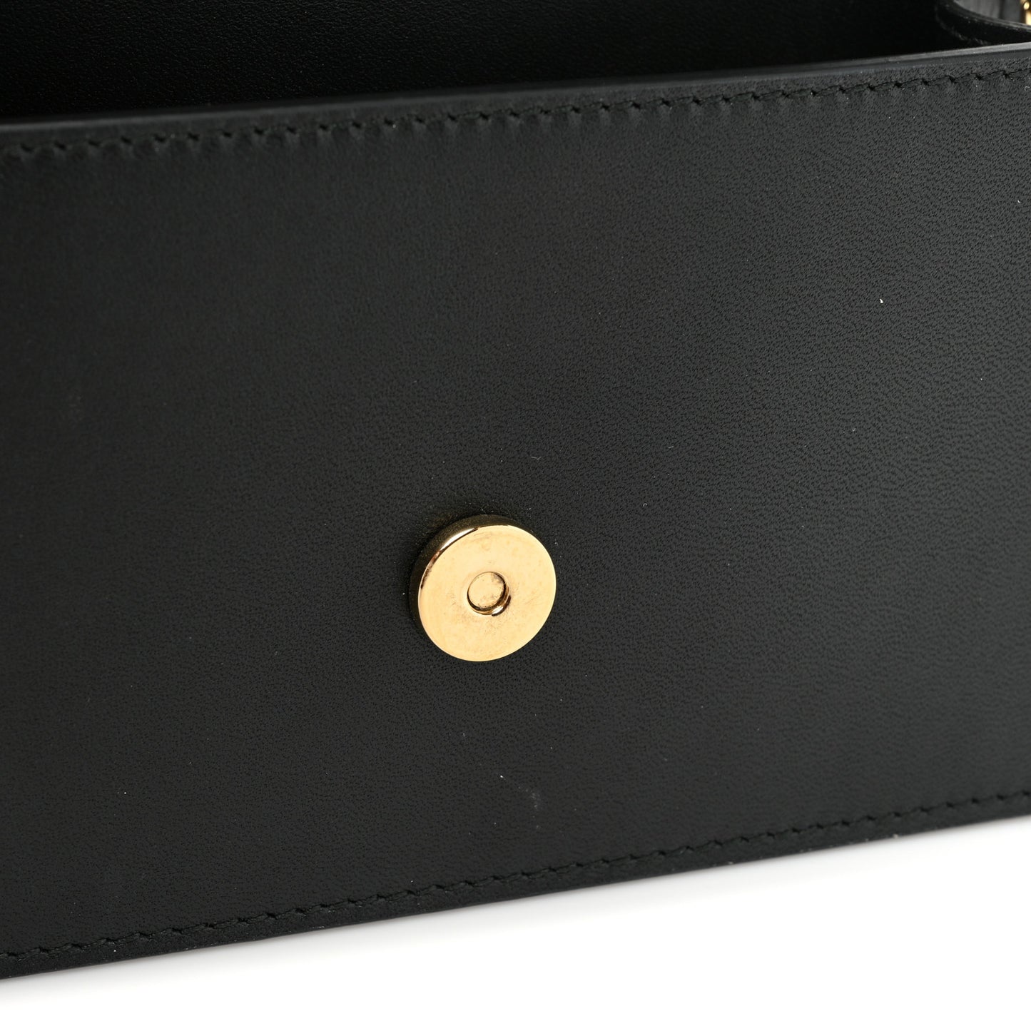 Calfskin Super Mini Sylvie Chain Shoulder Bag Black
