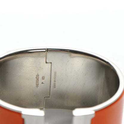 Hermes Enamel Extra Wide Clic Clac H Bracelet GM Orange 4 of 5