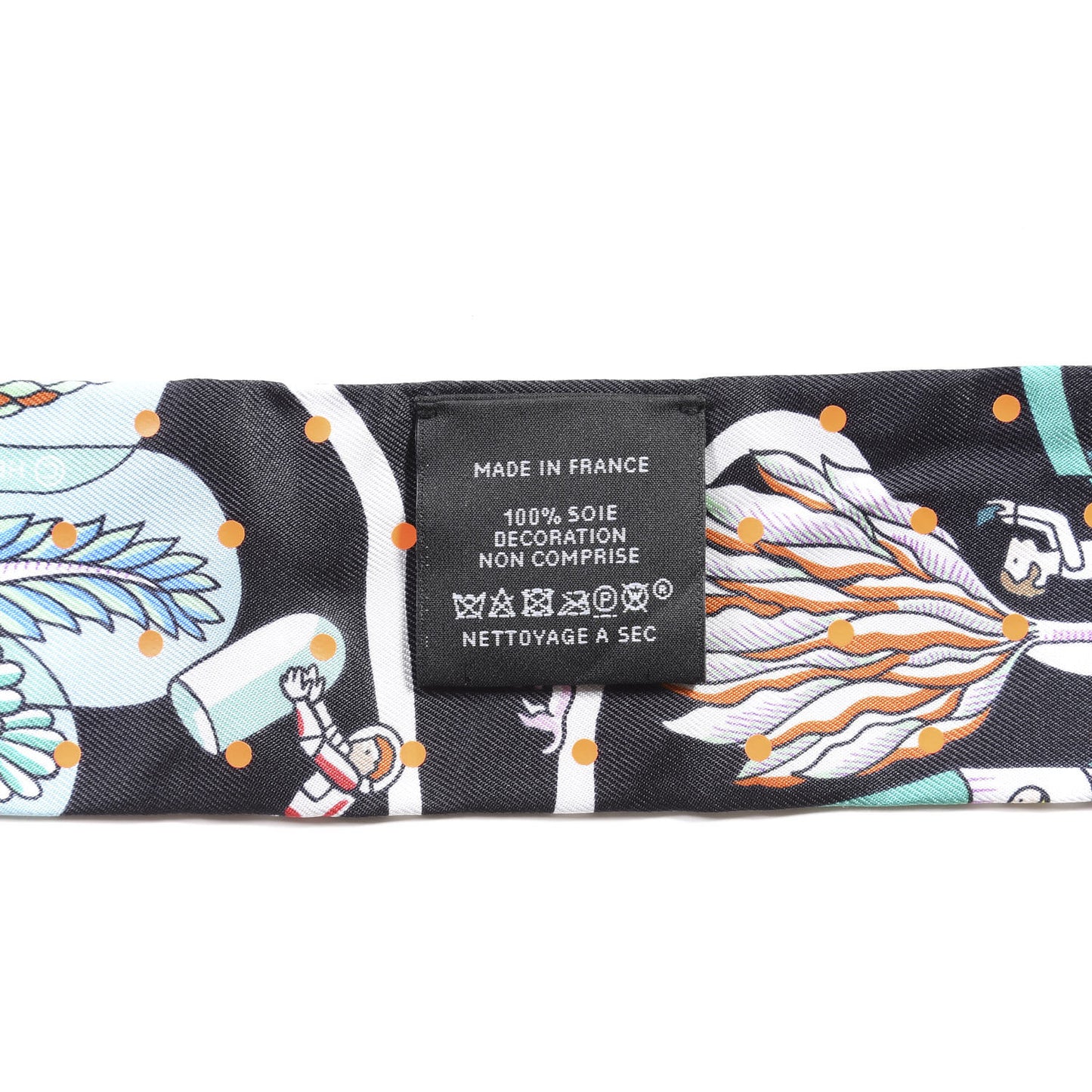 Silk Exposition Universelle Plumetis Twilly Black Vert Orange Fonce