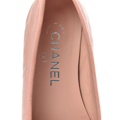 Chanel Crumpled Calfskin Cap Toe CC Ballerina Flats 36 Powder Pink 7 of 12