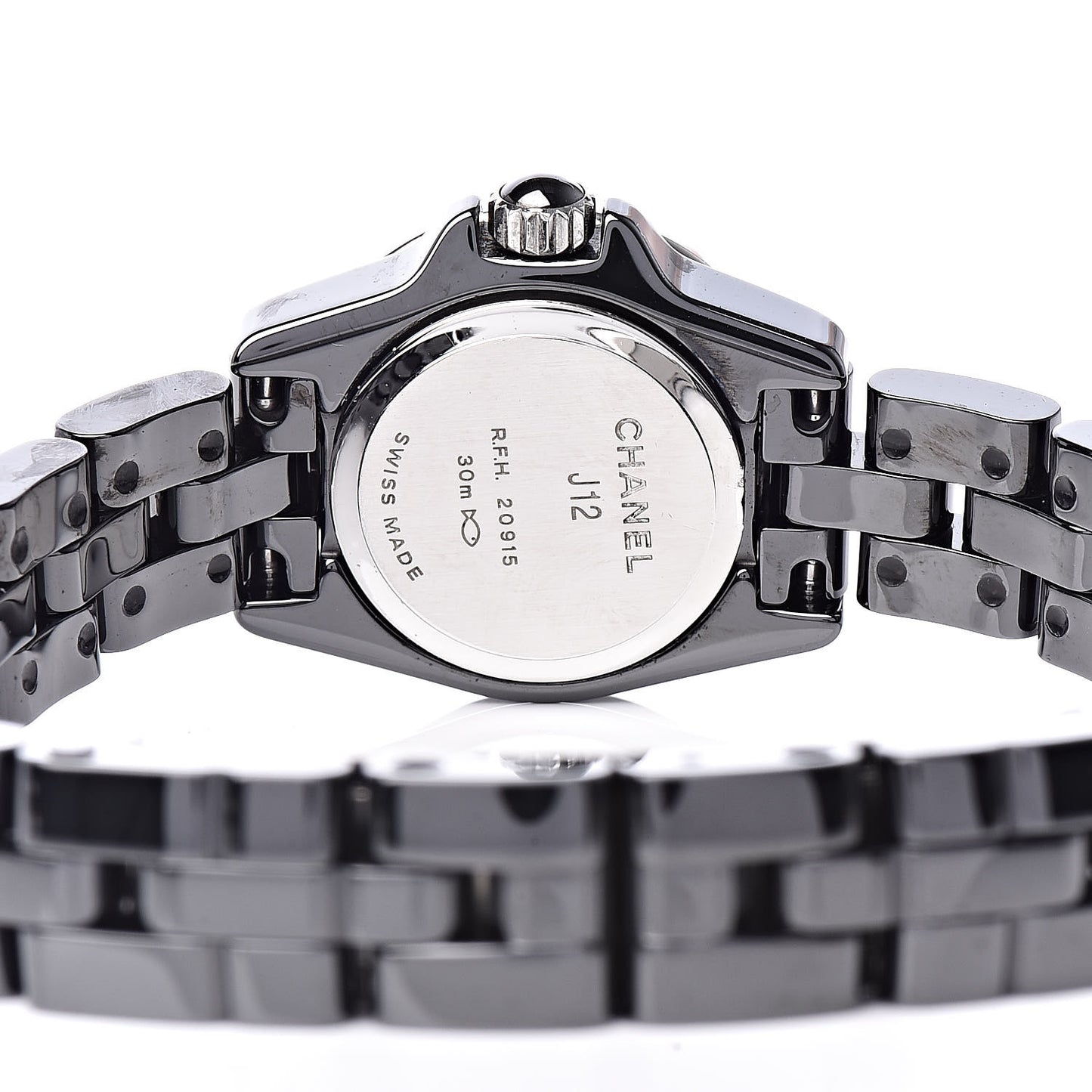 Stainless Steel Ceramic Diamond Bezel 19mm J12 Quartz Watch Black