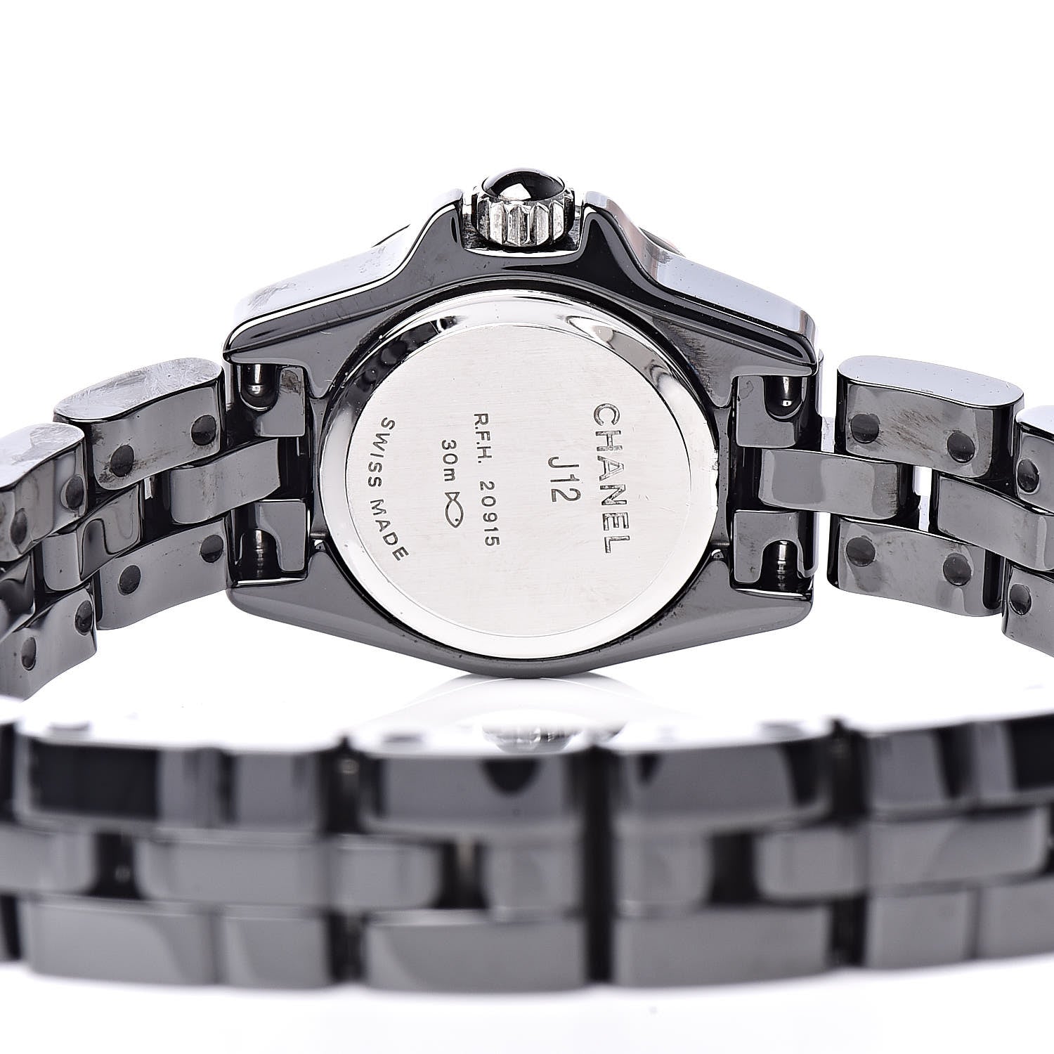 Chanel Stainless Steel Ceramic Diamond Bezel 19mm J12 Quartz Watch Black 5 of 8