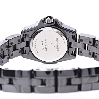 Chanel Stainless Steel Ceramic Diamond Bezel 19mm J12 Quartz Watch Black 5 of 8