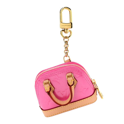 Louis Vuitton Vernis Monogram Micro Alma Bag Charm Key Holder Rose 1 of 5
