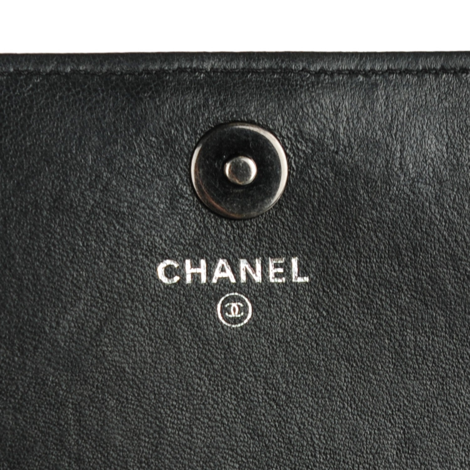 Chanel Lambskin Quilted Boy Wallet On Removable Chain WOC Black 7 of 9