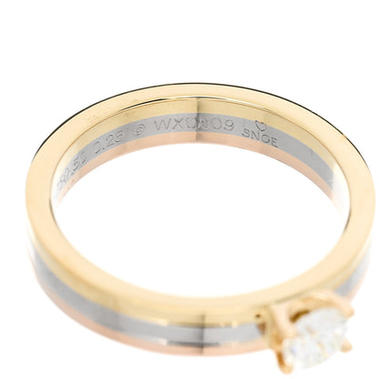 Cartier 18K Pink Yellow White Gold Diamond .25ct Solitaire Trinity Engagement Ring 50 5.25 6 of 7