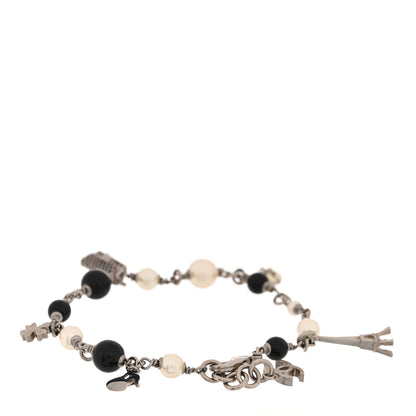 Chanel Pearl Beaded Charm Bracelet Silver 3 of 4