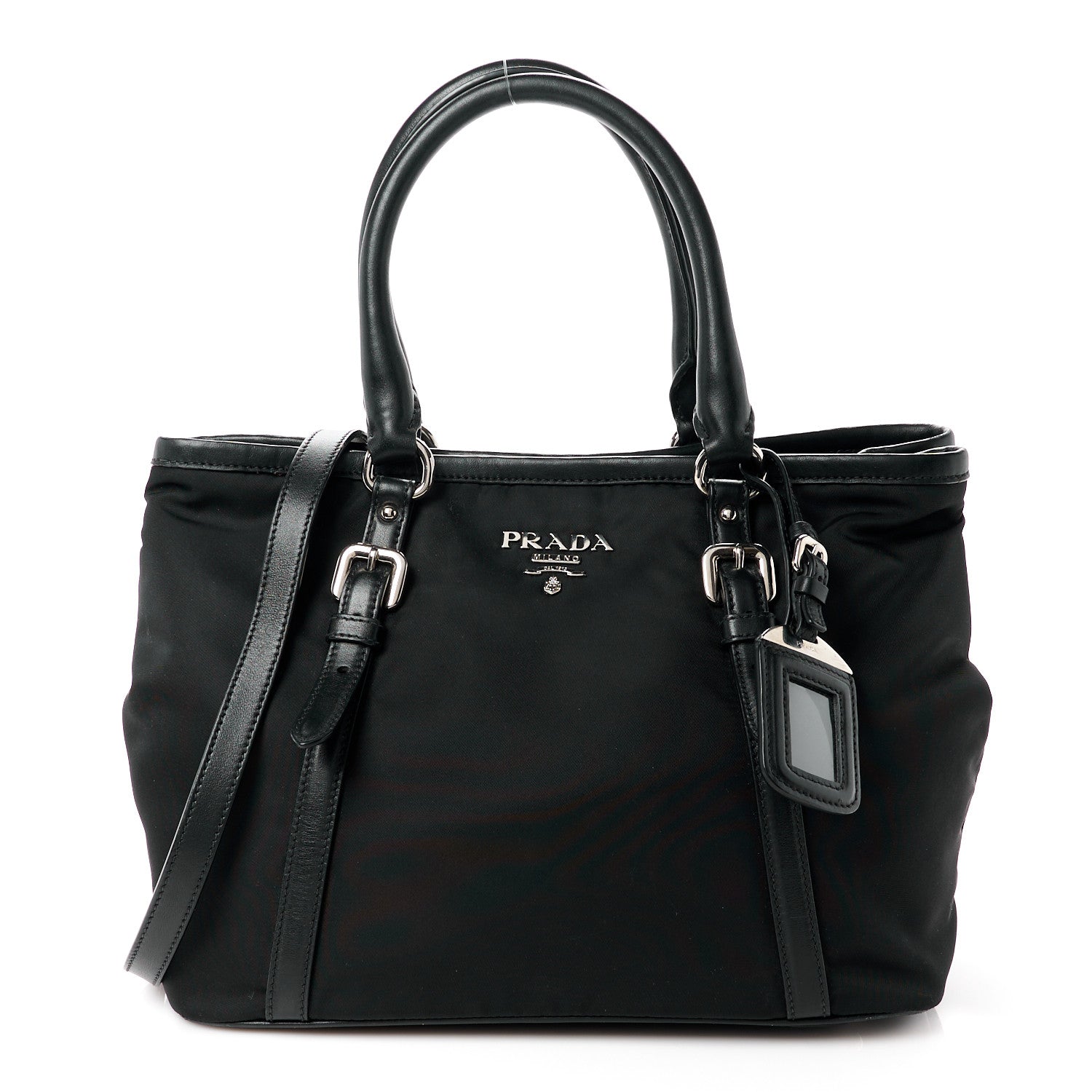 Prada Tessuto Nylon Soft Calf Tote Black 1 of 11