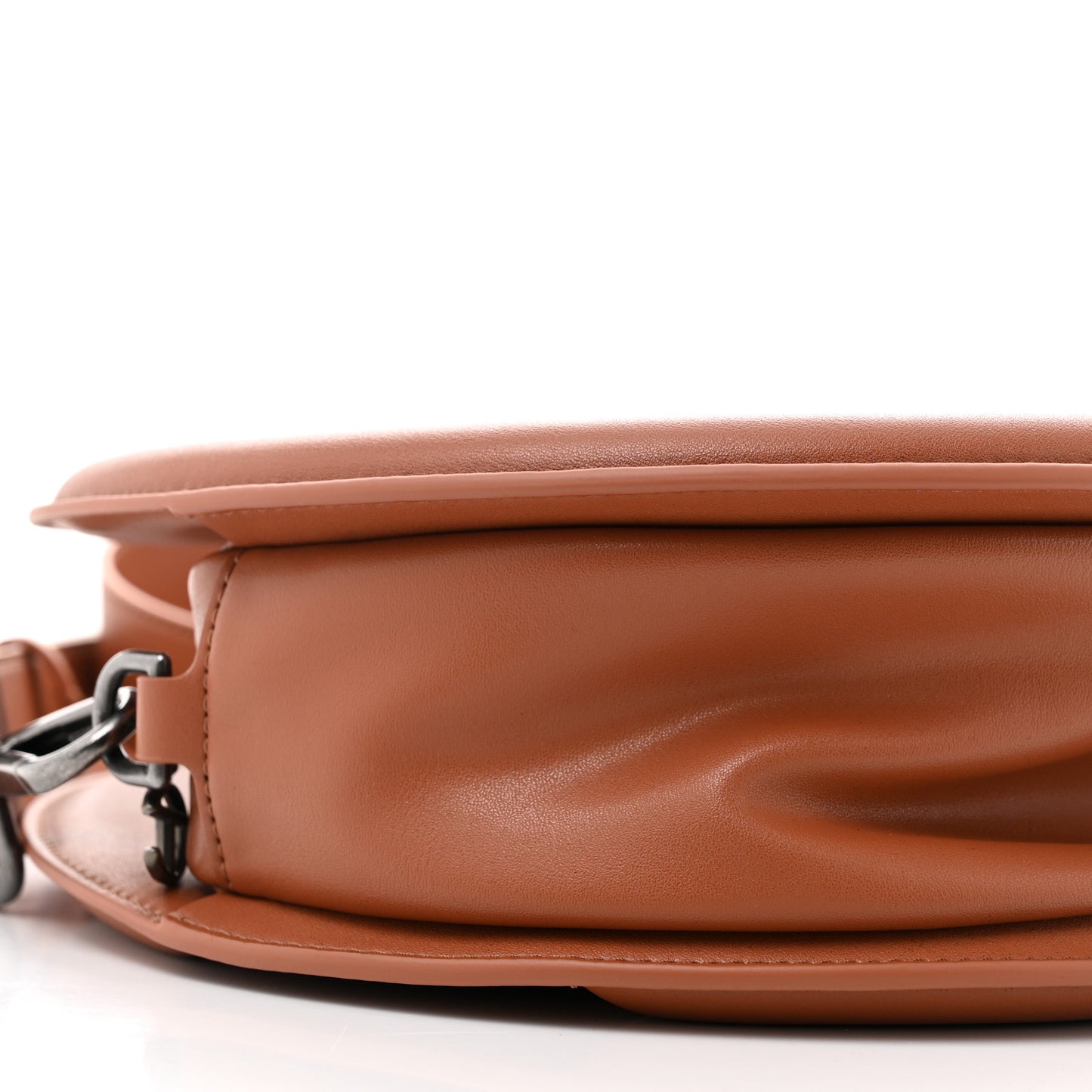Vegan Leather Round Circle Bag Tan