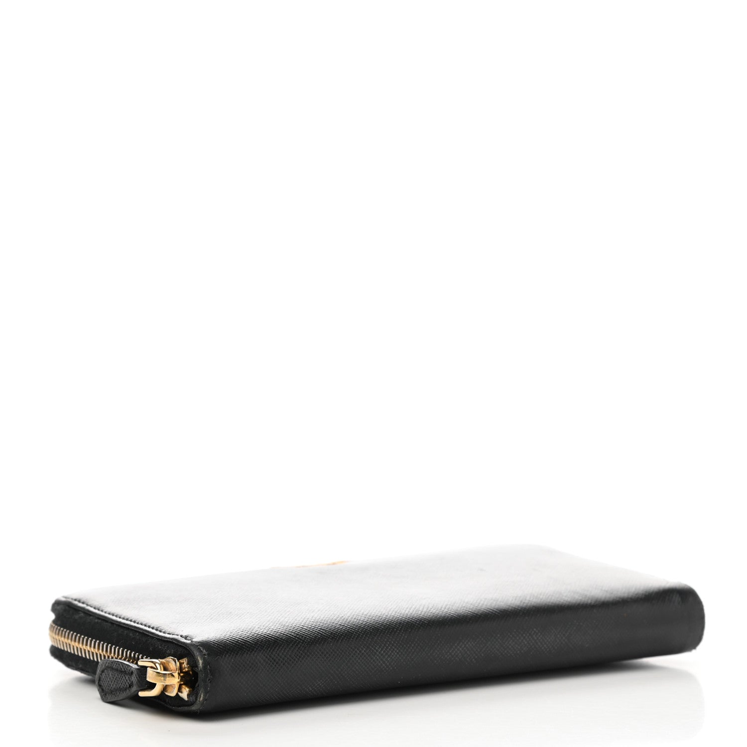 Prada Saffiano Metal Zip Around Wallet Black 4 of 7