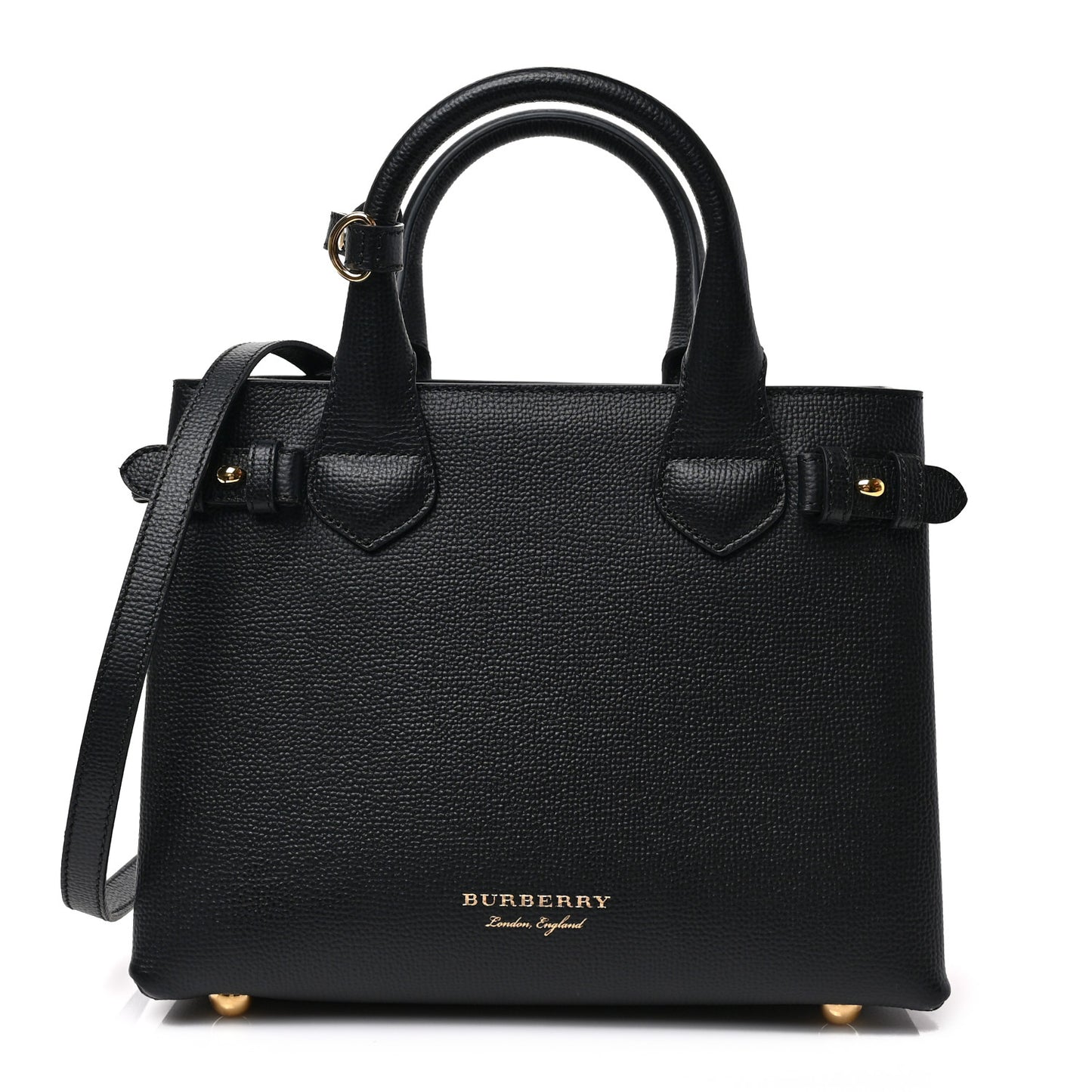 Derby Calfskin House Check Small Banner Tote Black