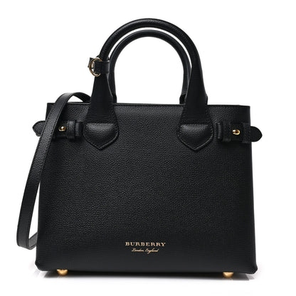 Burberry Derby Calfskin House Check Small Banner Tote Black 1 of 8