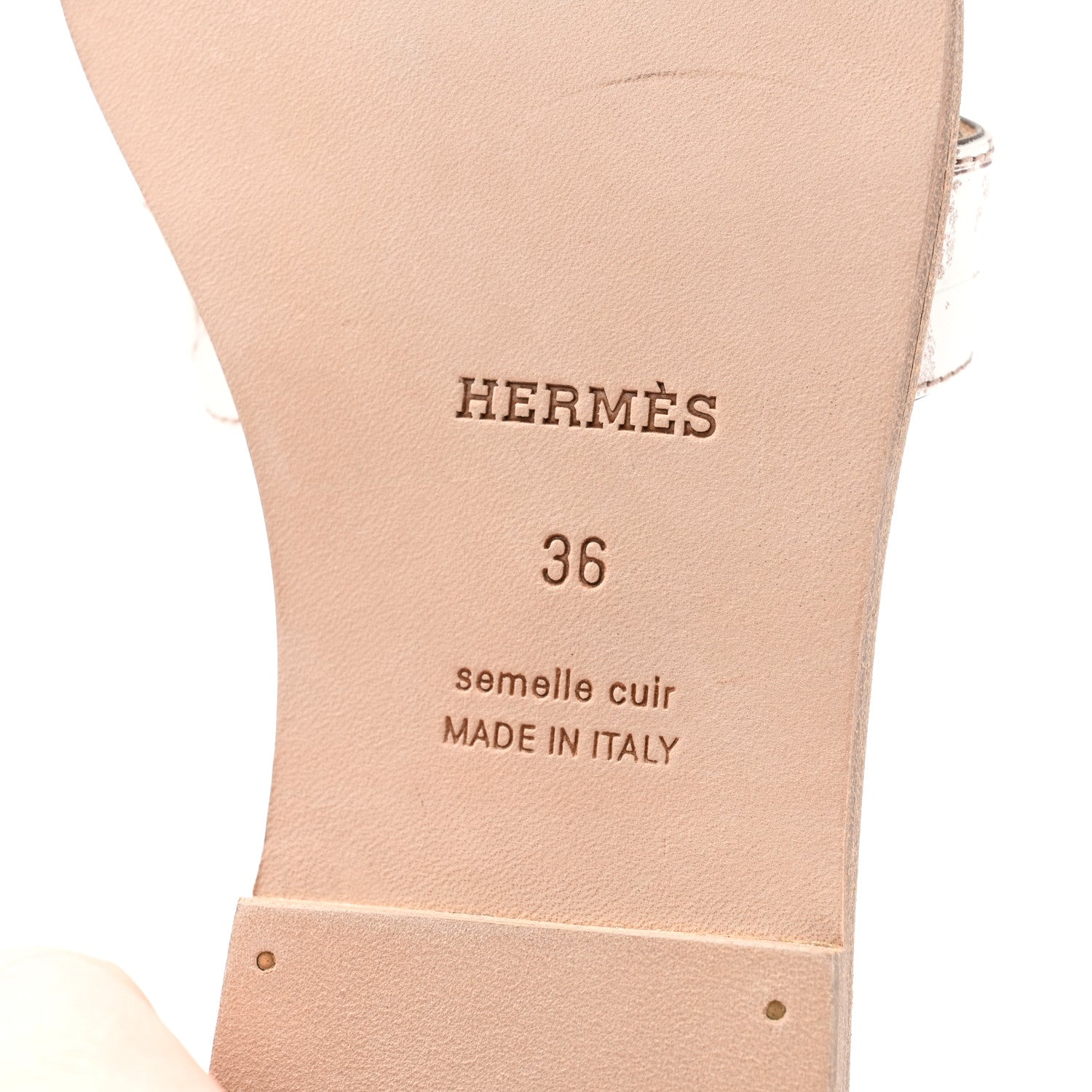 Hermes Matte Niloticus Crocodile Himalaya Oran Sandals 36 Blanc 7 of 9