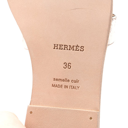 Hermes Matte Niloticus Crocodile Himalaya Oran Sandals 36 Blanc 7 of 9