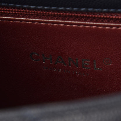 Chanel Caviar Lizard Quilted Small Coco Handle Flap Navy 6 of 9
