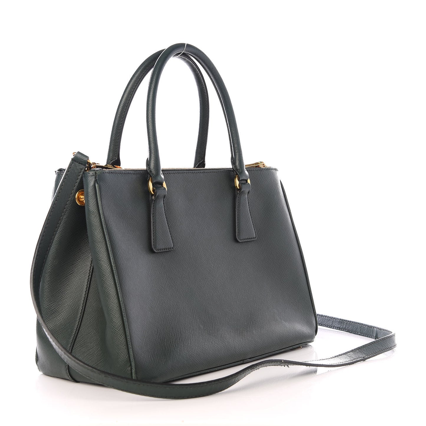 Saffiano Medium Galleria Double Zip Tote Smeraldo