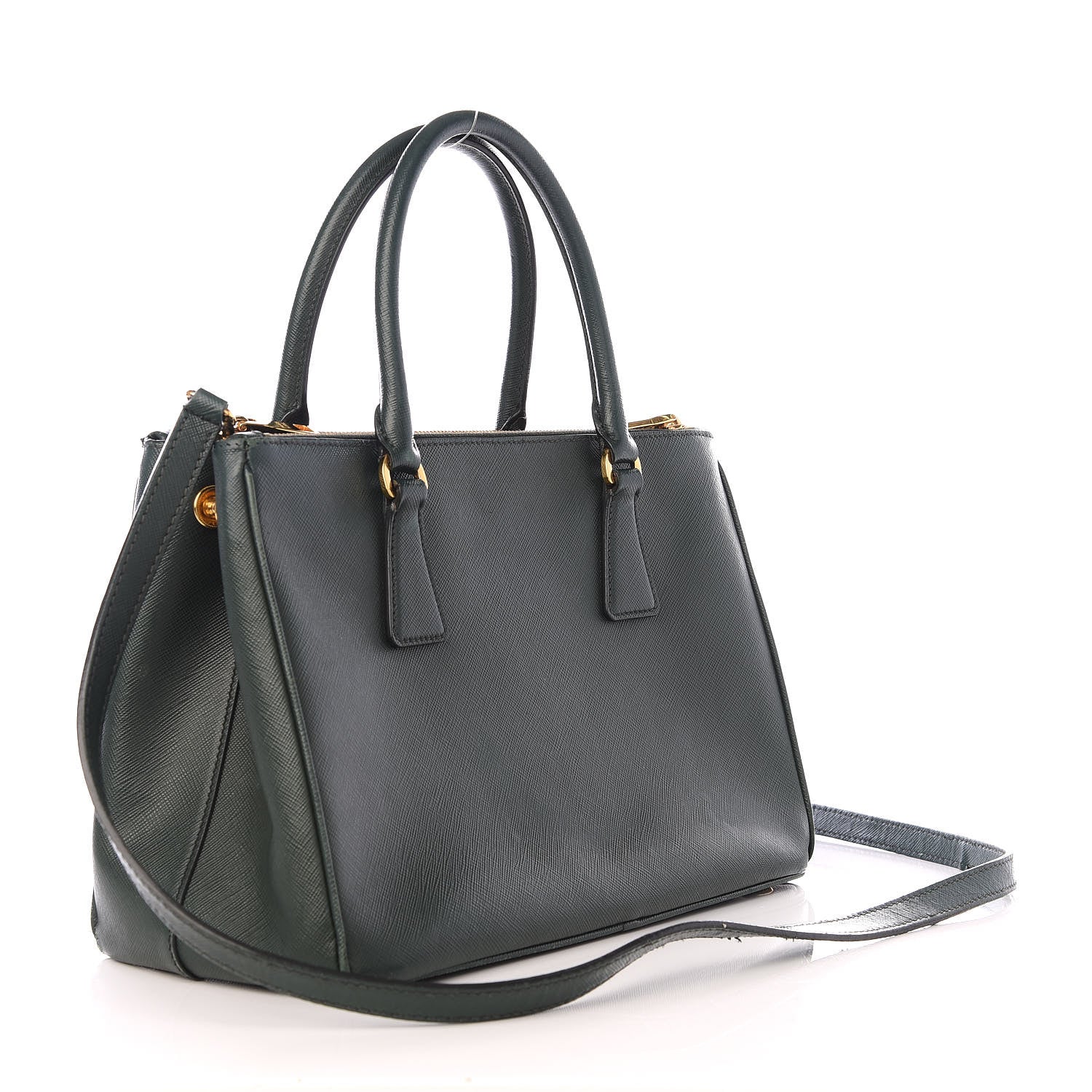 Prada Saffiano Medium Galleria Double Zip Tote Smeraldo 2 of 9