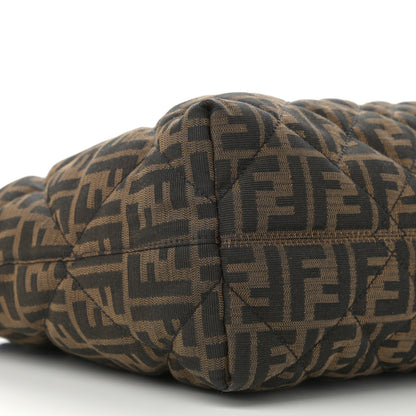 Fendi Zucca Quilted Medium Roll Tote Tobacco Black 8 of 9