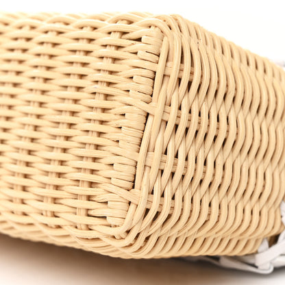 Loro Piana Wicker Ostrich East West L19 Extra Pocket Pouch Malt White 9 of 10