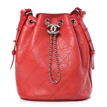 Chanel Aged Calfskin Quilted Medium CC Chain Bucket Drawstring Bag 1 of 10
