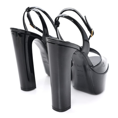 Saint Laurent Vernice Grupy Sexy 95 Tanouk Platform Sandals 37.5 Black 5 of 10