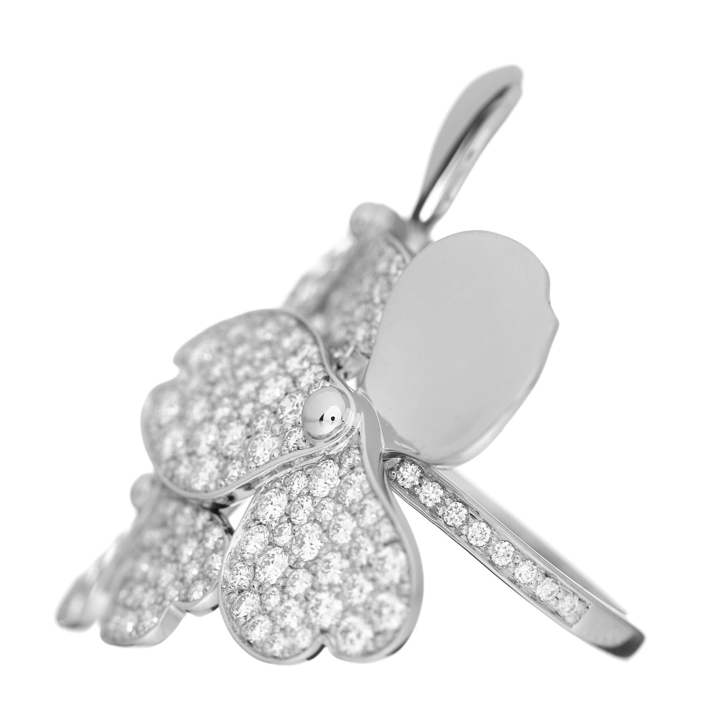 Platinum Diamond Paper Flowers Cluster Ring 52 6
