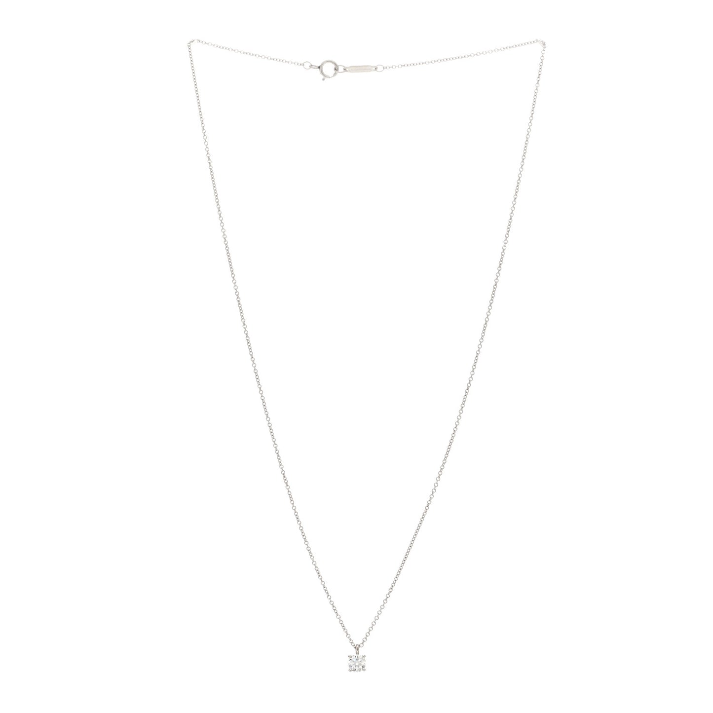 Platinum Diamond .31ct Solitaire Pendant Necklace