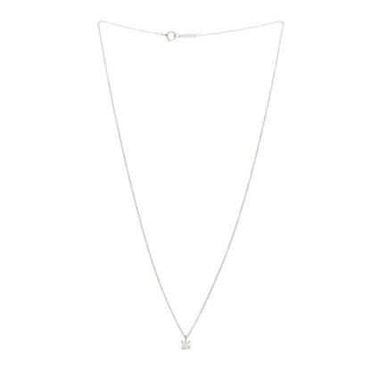 Tiffany Platinum Diamond .31ct Solitaire Pendant Necklace 2 of 5