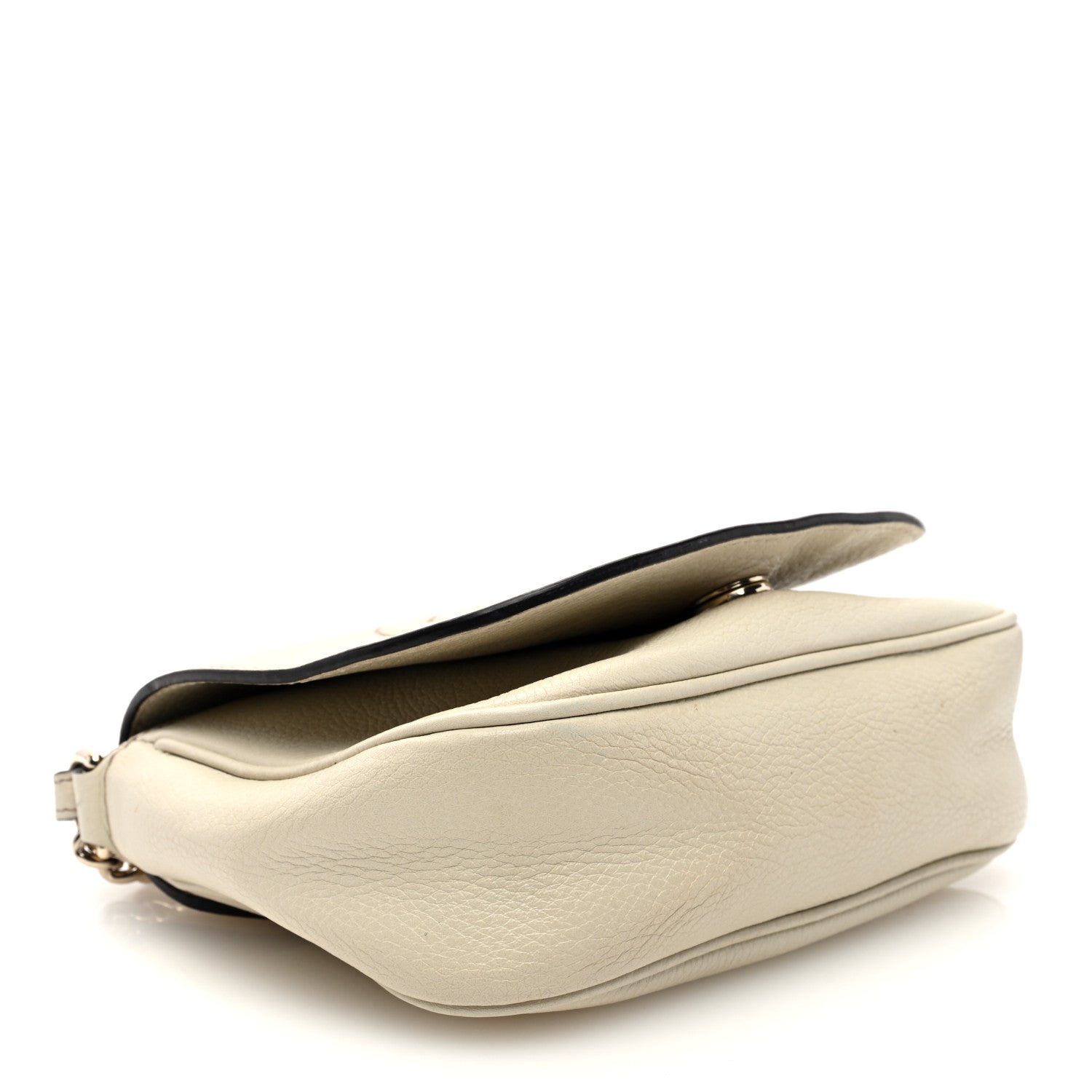 Gucci Pebbled Calfskin Small Soho Flap Crossbody Off White 4 of 10