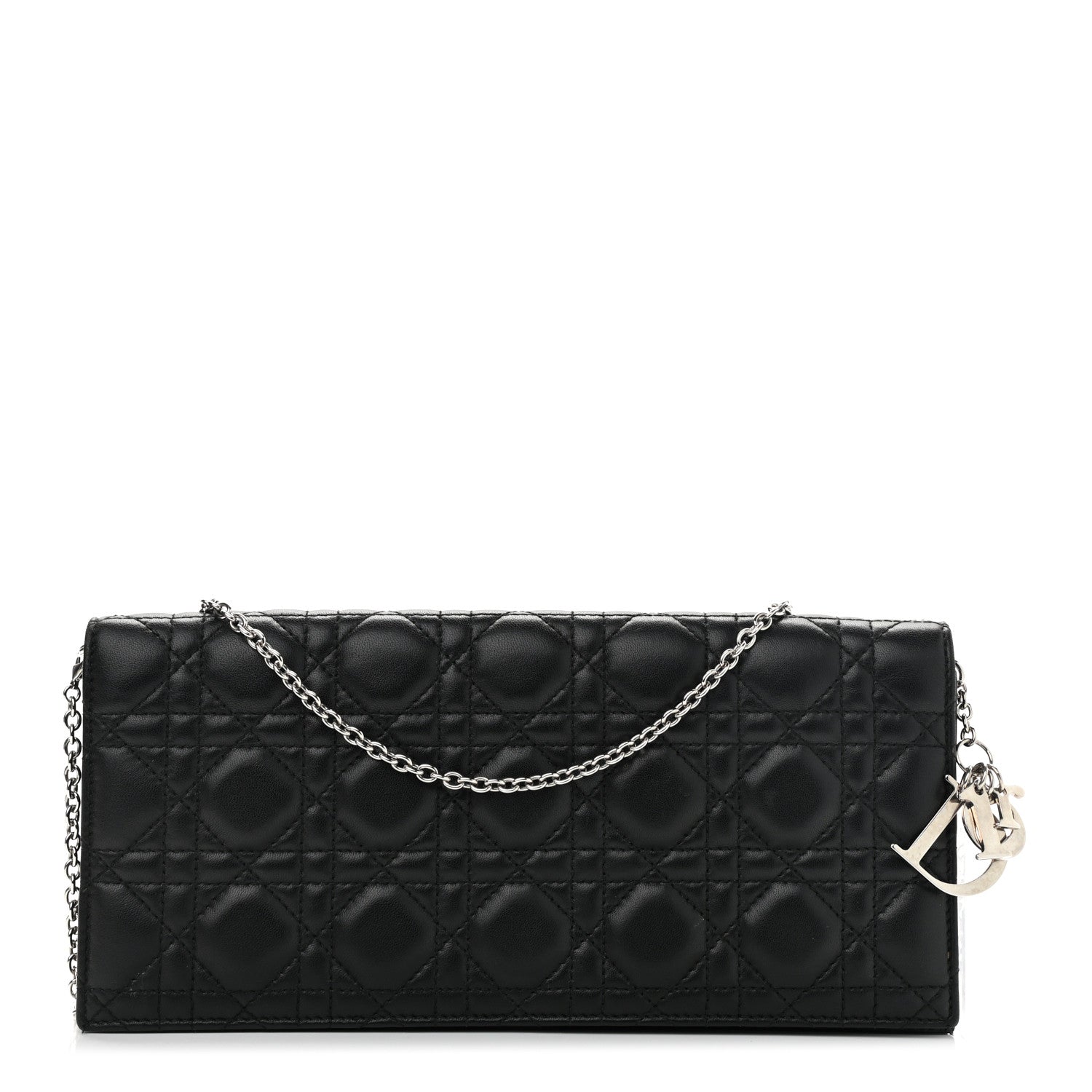 Christian Dior Lambskin Cannage Lady Dior Convertible Clutch Black 1 of 21